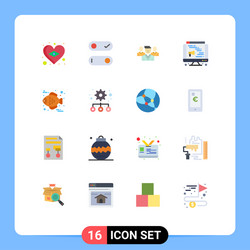 16 universal flat colors set for web and mobile vector