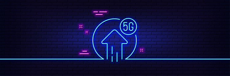 5g upload speed line icon wireless technology vector image
