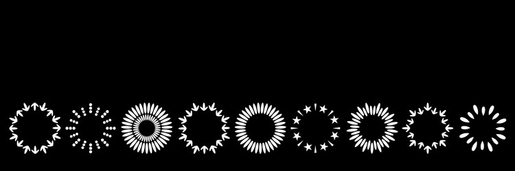 abstract line arrow dotted star round frame set vector image