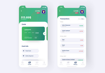 Bank App Ui Example Banking app ui kit prototype design mobile Vector Image