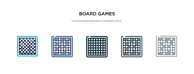 board games icon in different style two colored vector image