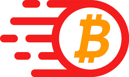 Bright bitcoin with fast speed effect vector