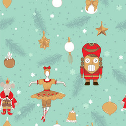 christmas patterns in winter style with nutcracker vector
