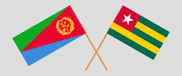 crossed flags of eritrea and togo official colors vector image