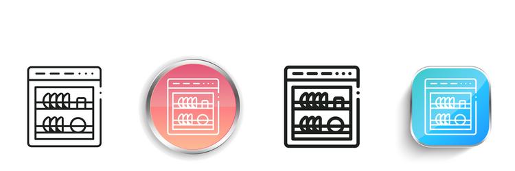 dish washer icon thin linear regular and button vector image