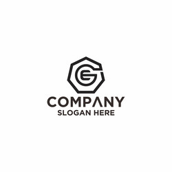 Eg initial monogram logo with shape style vector