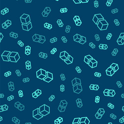 green line blockchain technology icon isolated vector image