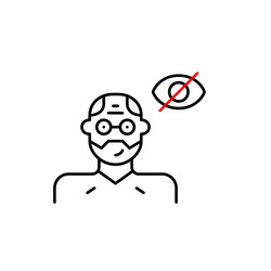 icon of middle-aged man with crossed-out eye Vector Image