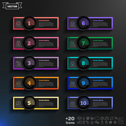 infographic design list with colorful circles vector image