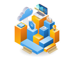 management of analyst server data with artificial vector image