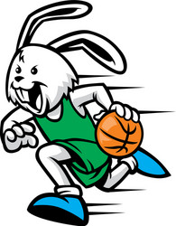 Sporty look basketball rabbit Royalty Free Vector Image