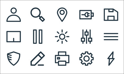 user interface line icons linear set quality vector image