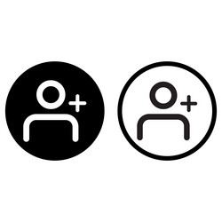 user plus icon set in two styles add new vector image