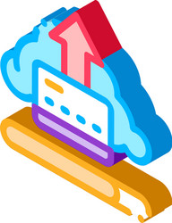 write-off data through cloud storage isometric vector