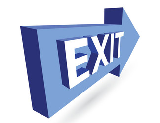 3d exit and arrow vector