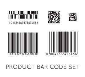 Bar code icon set of modern flat barcode can vector