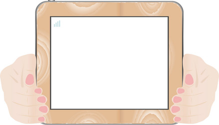 hands holding touch screen vector image