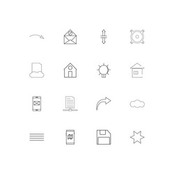 signs and symbols simple linear icons set vector image