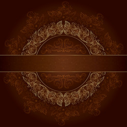 Vintage Floral Gold Frame Vector Image