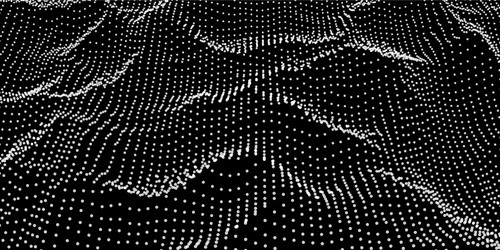 abstract digital wave grid consist of particles vector image