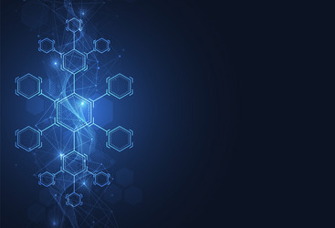 abstract hexagonal molecular structures vector image