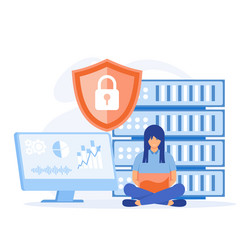 database security hacker attack concept hackers vector image