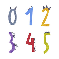 dinosaur number or numeral with spikes isolated vector image