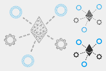 ethereum network nodes mesh model vector image