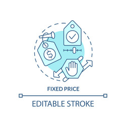 fixed price turquoise concept icon vector image