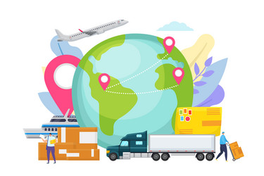 global logistic network concept export delivery vector