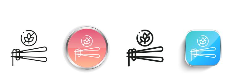 gluten free icon thin linear regular and button vector image