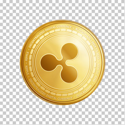 golden ethereum blockchain coin symbol vector image