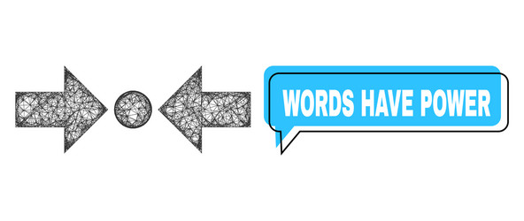 Misplaced words have power message frame and net vector