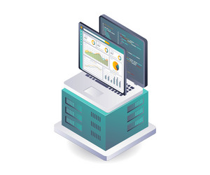 Server Data Analysis Hub Optimization vector image