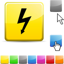 warning glossy button vector image