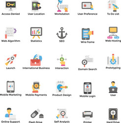 Web hosting icons set vector