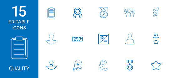 15 quality icons vector