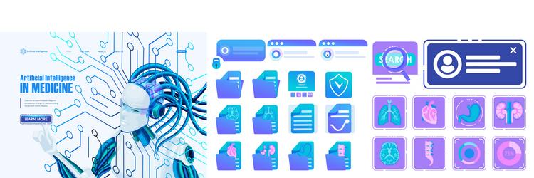 artificial intelligence landing page isometric vector image