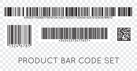 Bar code icon set of modern flat barcode can vector