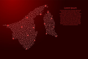 brunei map from red pattern maze grid vector image