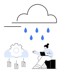 cloud computing concept with file sharing vector image