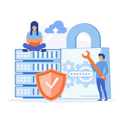 database security hacker attack concept hackers vector image