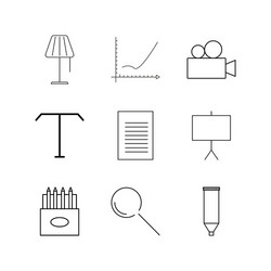 design elements linear icon set simple outline vector image