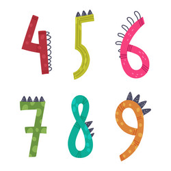 dinosaur number or numeral with spikes isolated vector image