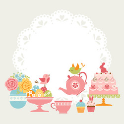 Easter Tea Party Celebration Vector Image
