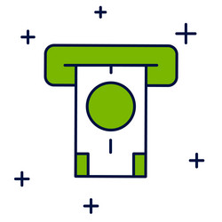 filled outline atm - automated teller machine vector image