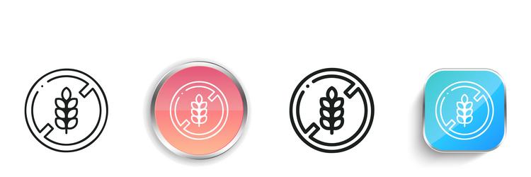 gluten free icon thin linear regular and button vector image