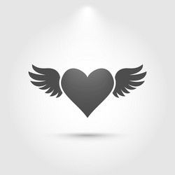 Heart with Wings Icon Vector Image
