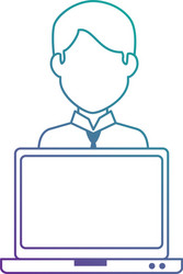 laptop computer with user vector image