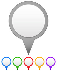 set of map markers with various colors vector image